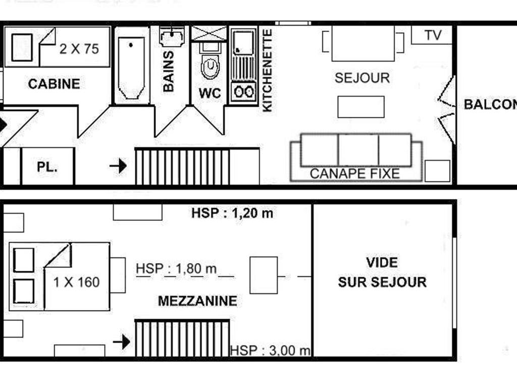 Studio mezzanine Les Saisies, 4 pers, centre station - 3