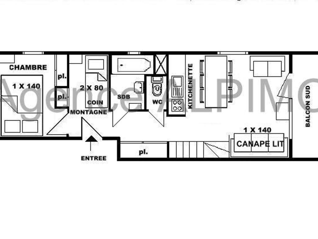 Appartement 2 pièces Les Saisies, haut de la station, 6 personnes, balcon. - 2