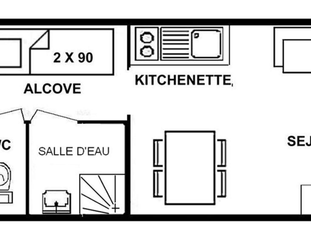 Studio cabine 4 pers, balcon, centre Les Saisies - 4