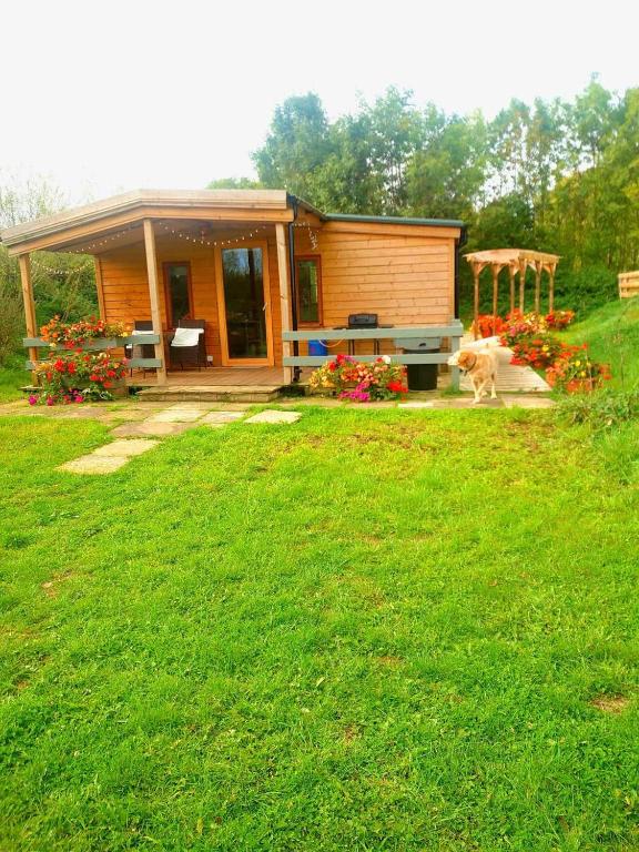Beautiful Wooden tiny house, Glamping cabin with hot tub 2