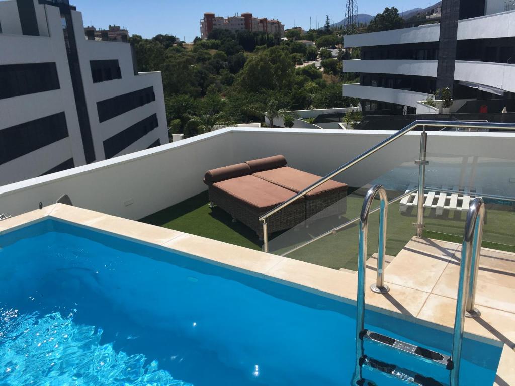 central bright apartment, community pool and own private pool on splendid terrace, garage, beach 900m, mountains 200m - 1