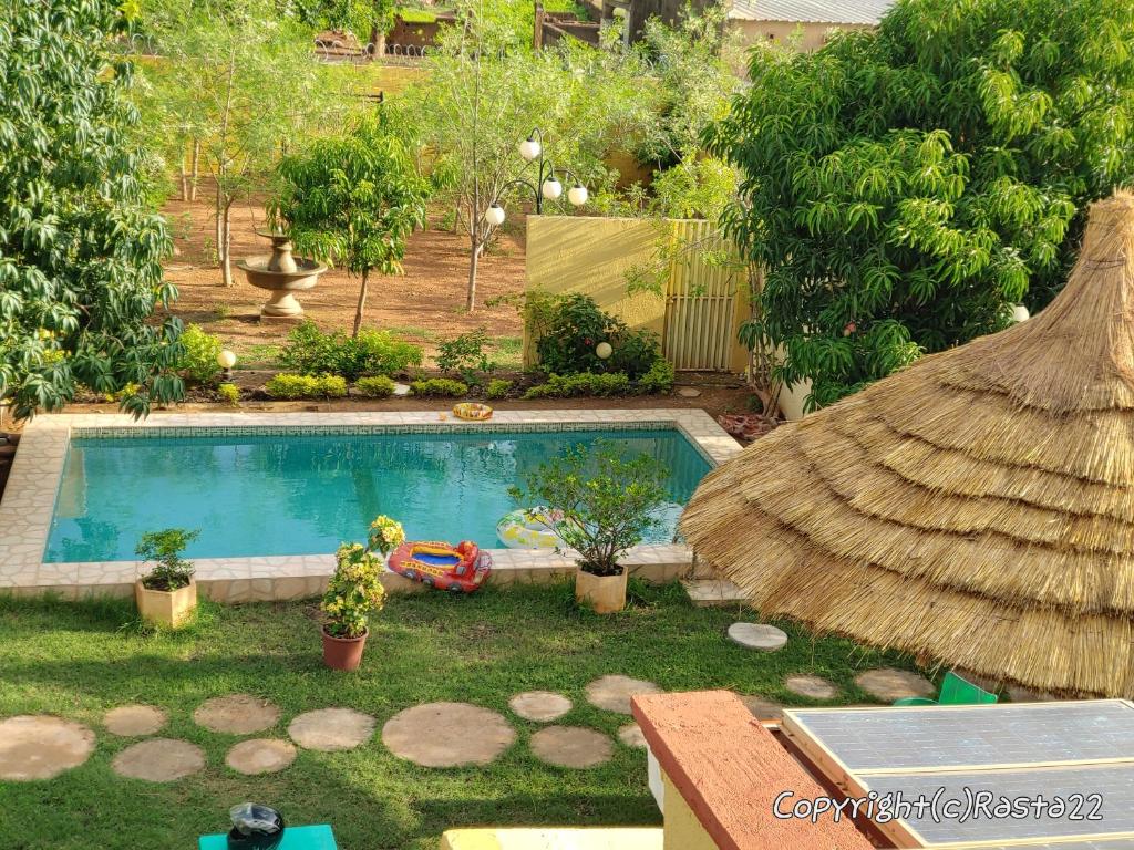Residence des hibiscus-roses: jardin, piscine...