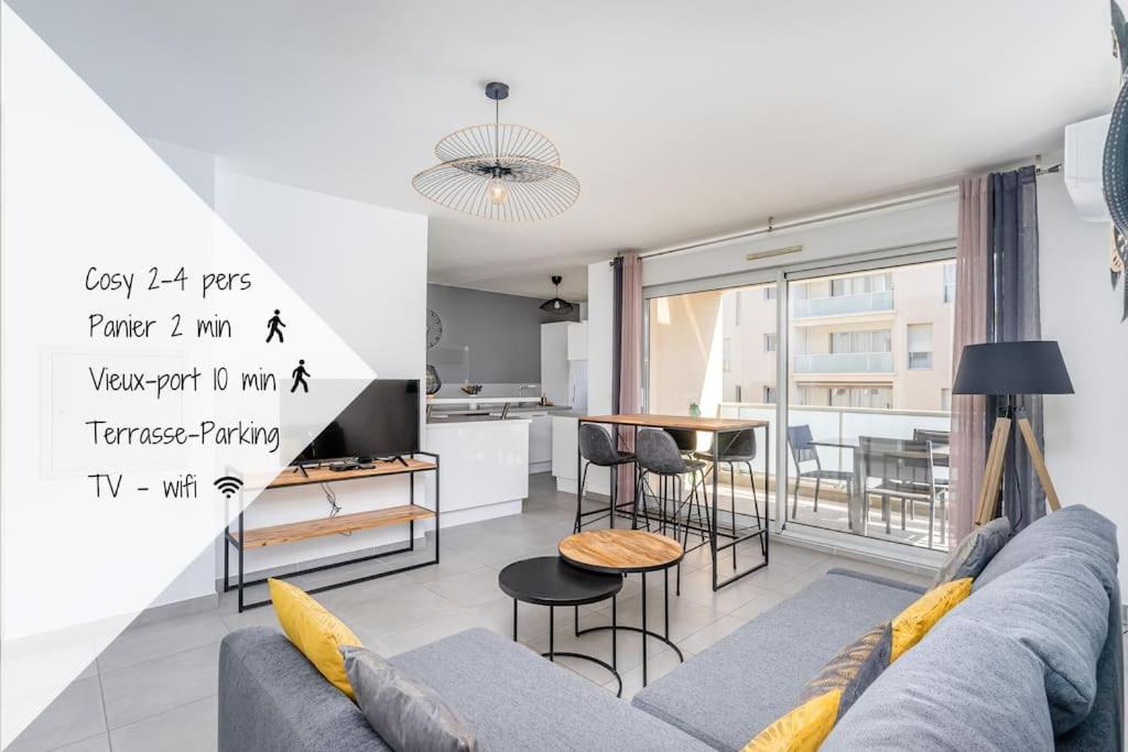 Panier, Major, appartement de 47 m2, parking et terrasse, Marseille