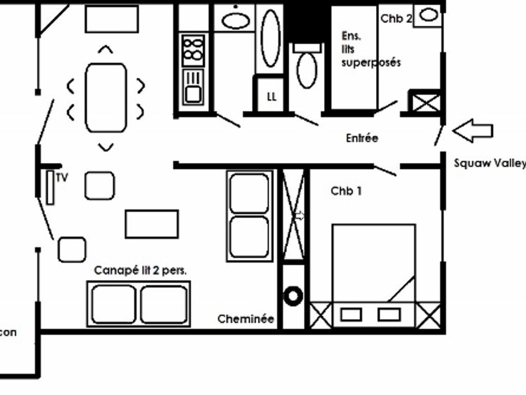 Appartement cosy 3 pièces, cheminée, garage, WIFI, Méribel - FR-1-411-185 - 2