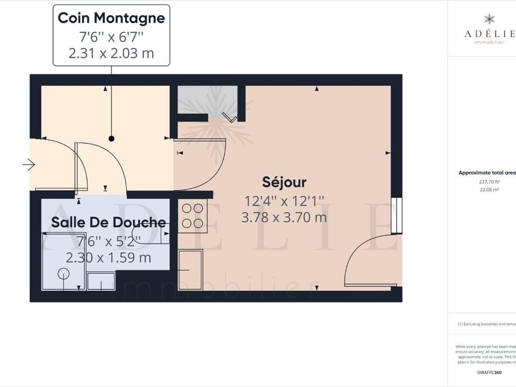 Studio rénové 2* pour 4 pers., skis aux pieds, balcon exposé sud-ouest, proche commerces et garderie - FR-1-398-528 - 3
