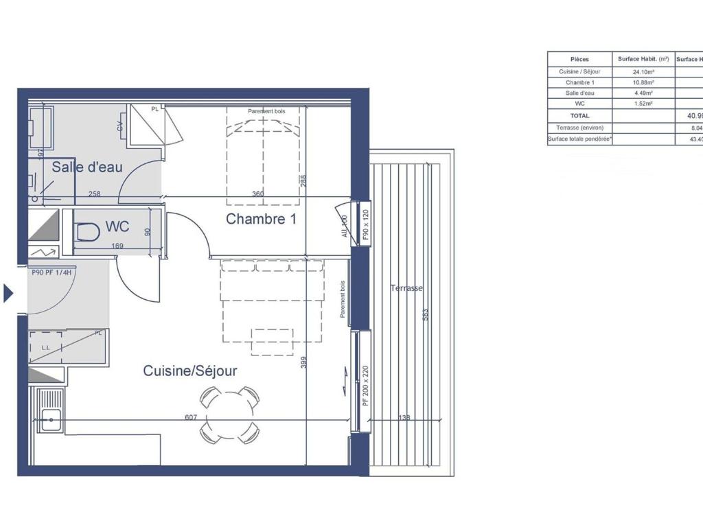 Charmette 2 pièces avec parking, terrasse et casier à skis - FR-1-291-860 - 3