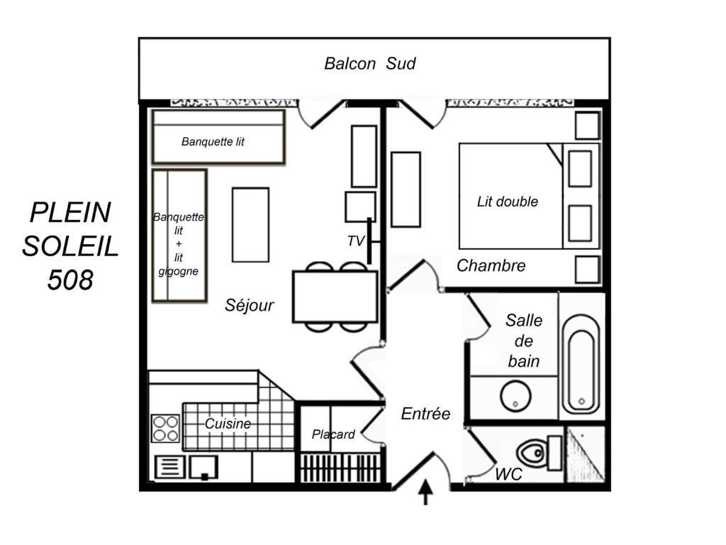 Appartement confortable, balcon sud, 4 pers, lit double - FR-1-182-3 - 2