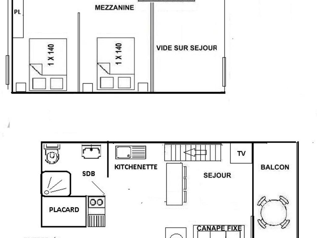 Studio mezzanine Les Saisies - 4 pers, balcon sud, centre station - 2