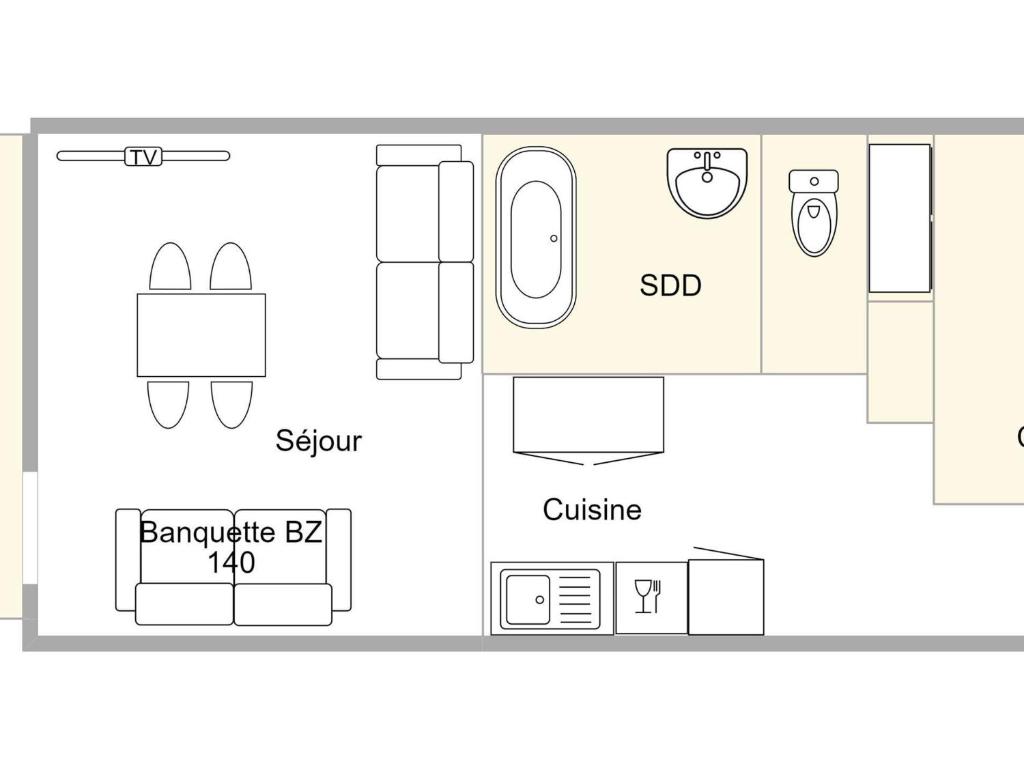 Studio cabine Les Saisies pour 5, centre station - 4