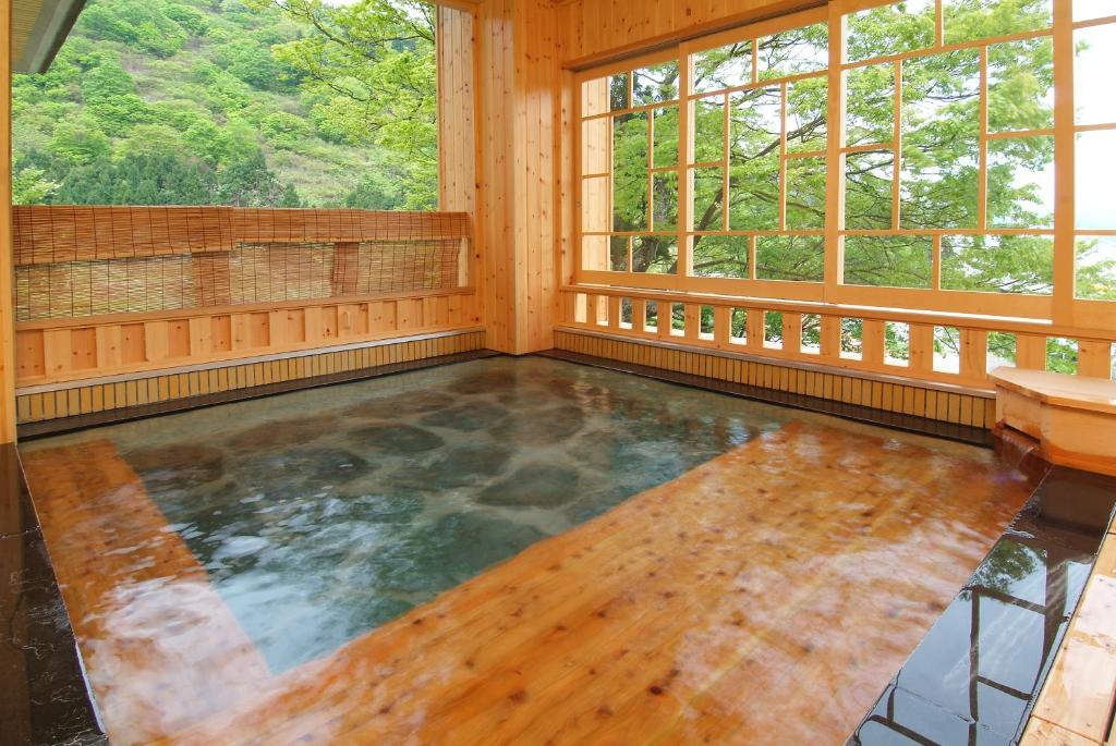 Hot spring bath, Yukiguni no Yado Takahan Ryokan in Yuzawa