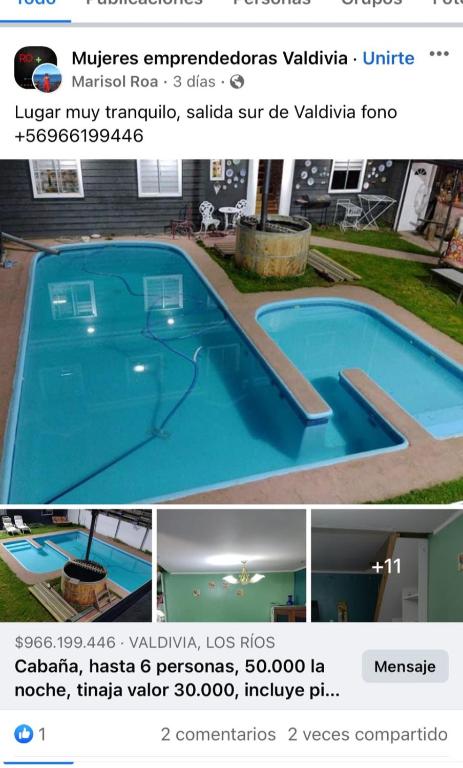 Cabaña con tinaja, piscina, quincho, Valdivia