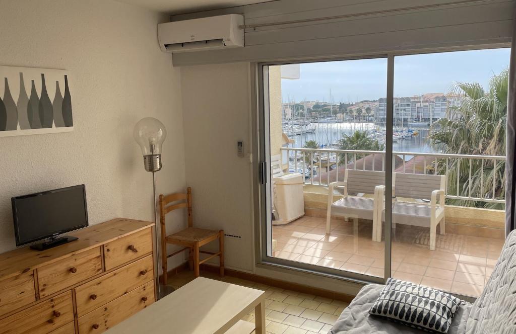 Vue ensoleillée sur le port de Gruissan, Gruissan