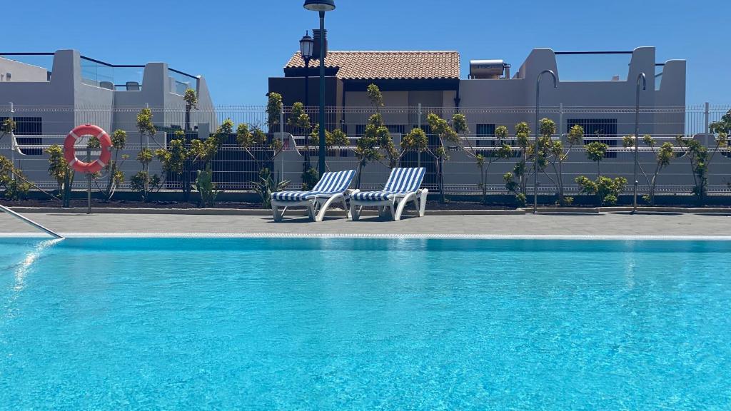 Sunny Luxury Apartment with two great sunny - level terraces, two swimming pools, in a new complex Pueblo Majorero, close to Fuerteventura Golf Club, next to the beach , Atlantico Shopping Mall and casino in Caleta de Fuste - 5