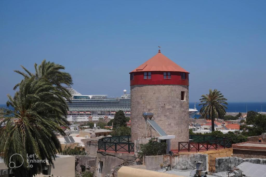 A medieval windmill tower with magnificent view, Rhodes Town