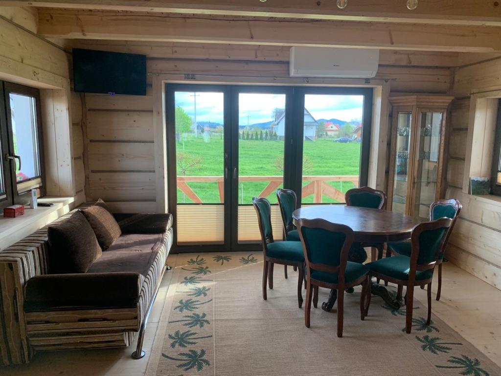 Cozy interior of a traditional wooden cottage in the Polish mountains