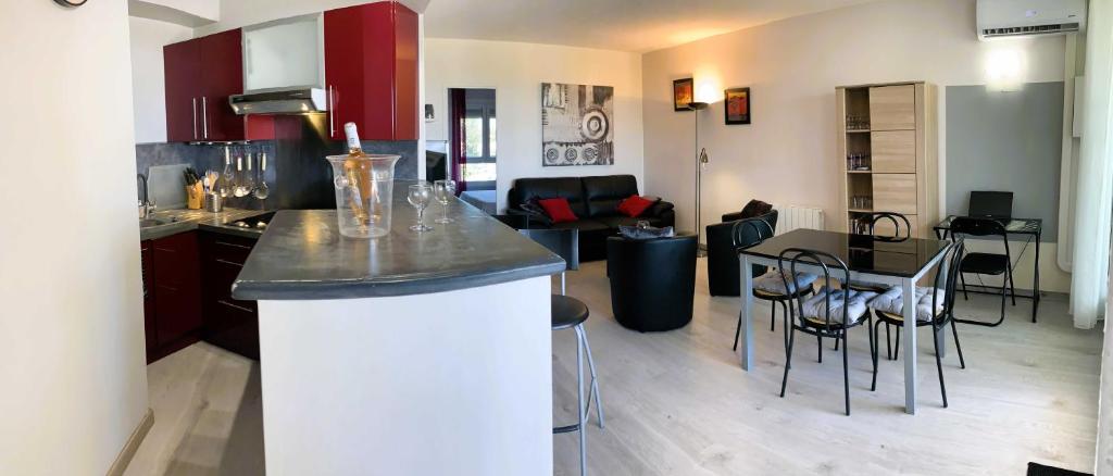 Le Rouge et Le Noir 45 m2 sur Coursives Gde Terrasse Port Nature Naturiste - 5