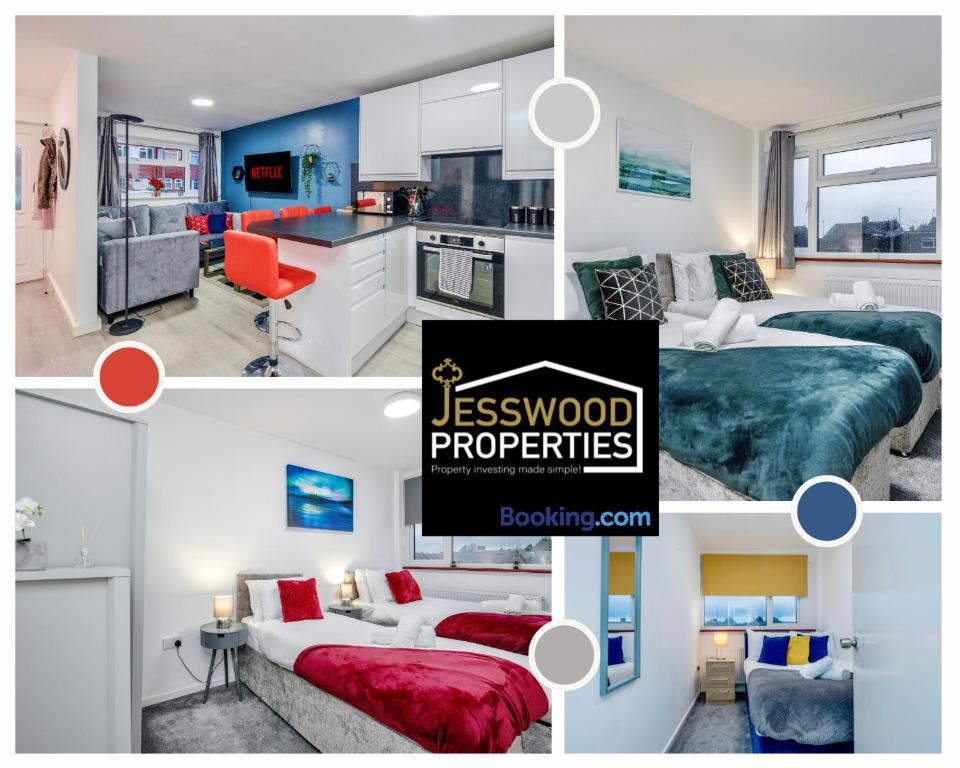 Spacious 5 Bedroom, 3 Bath House by Jesswood Properties Short Lets For Contractors, With Free Parking Near M1 & Luton Airport, Luton