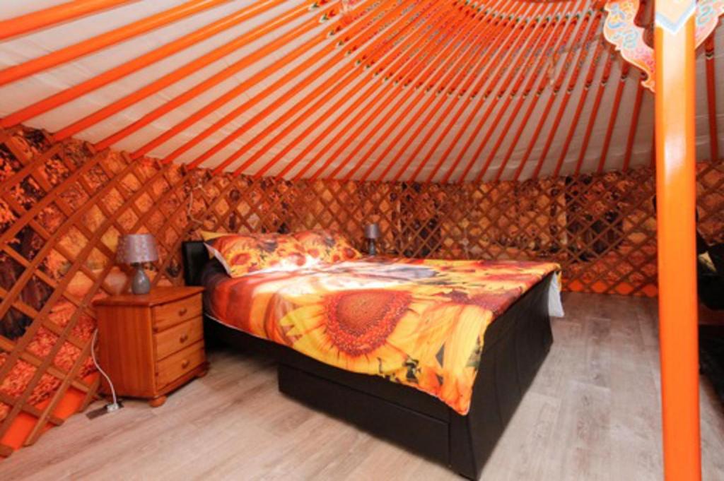 Orange Yurt with Hot Tub- Sleeps 3 Parking & WiFi, Turriff