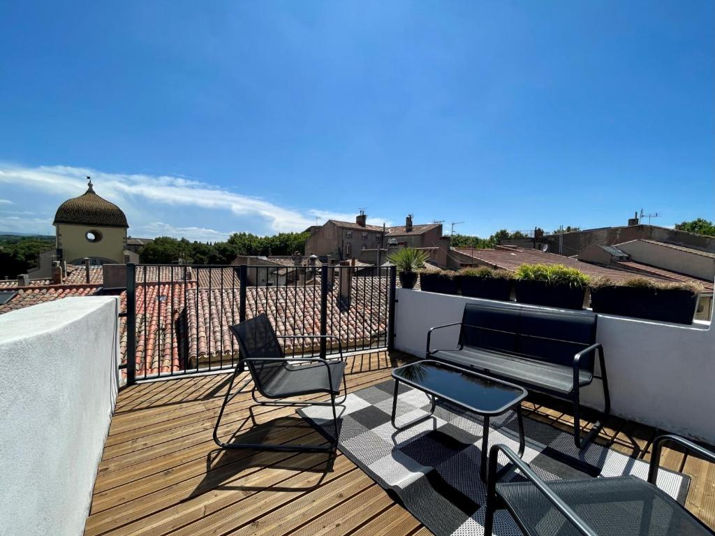 Rooftop N°38 - Rooms et Studios - Vue Cité Médiévale - 3