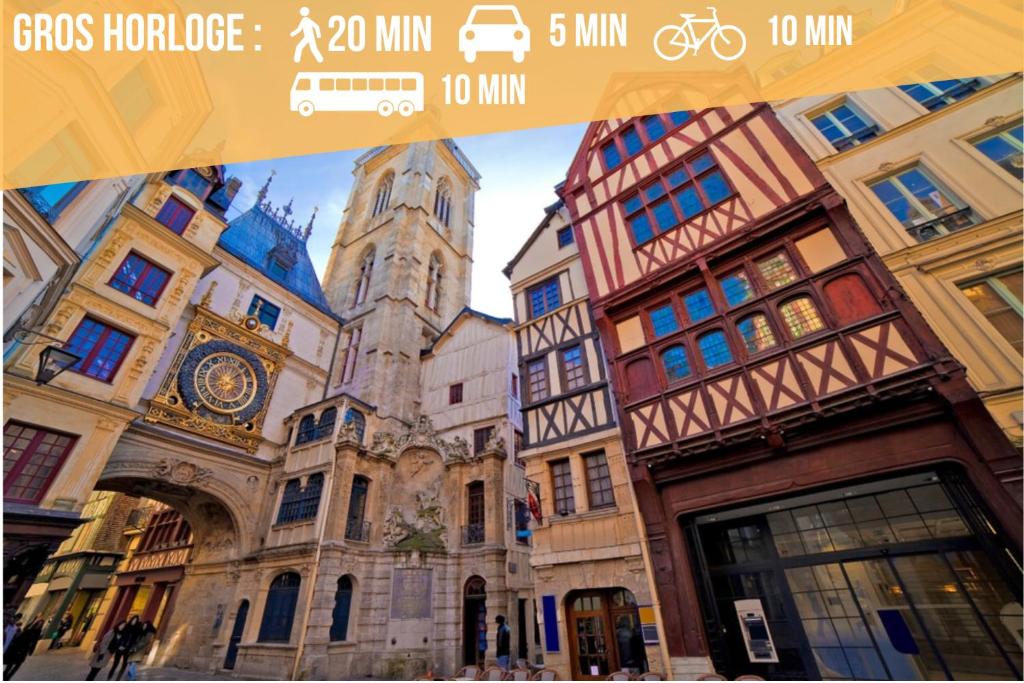 Rouen : Vue panoramique sur la seine avec parking - 3