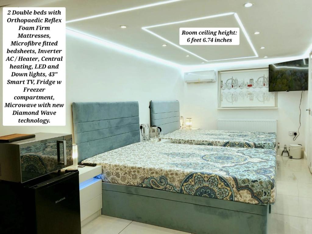 Large Air-Conditioned Bedroom w 2 Double Beds & King Size Sofa Bed w Ensuite Bathroom Near Grand Union Canal - FREE Parking