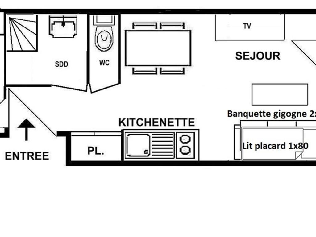 Studio cabine agréable aux Saisies, balcon sud, 5 pers - 4