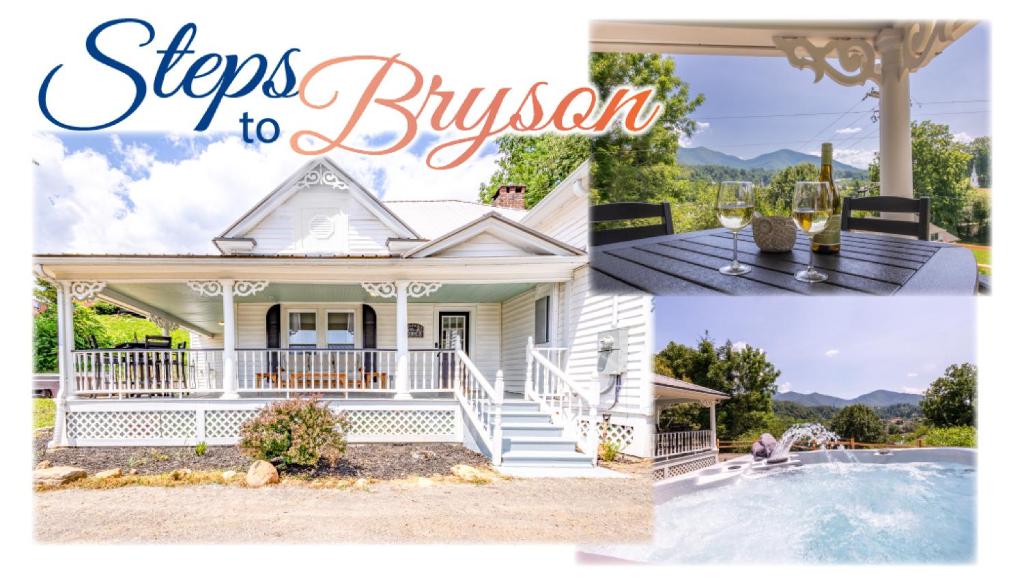 STEPS TO BRYSON - MTN VIEWS, HOT TUB, FIREPIT, WALK TO TOWN!, Bryson City