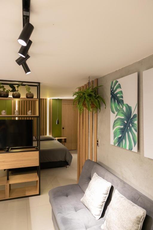 Apartaestudio con aire acondicionado moderno, Медельин