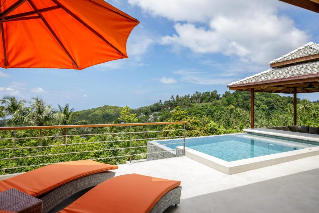 2br Modern Balinese pool & sea view villa #5, Chaloklum