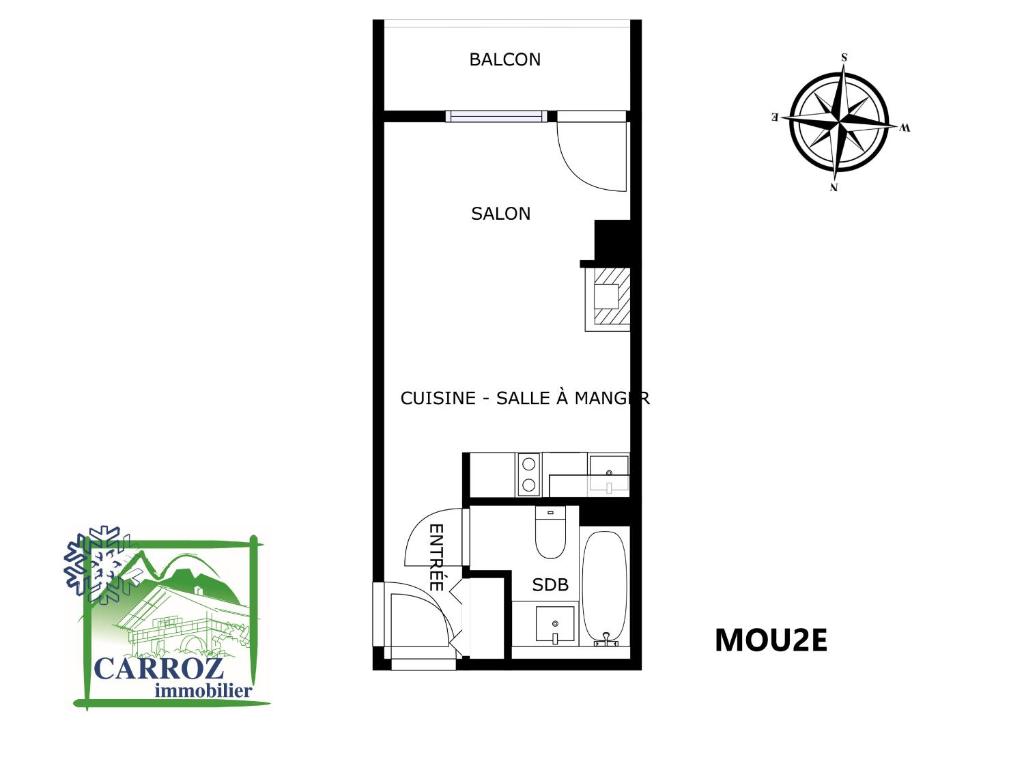 MOU2E Studio 4 Pers centre des Carroz - 5
