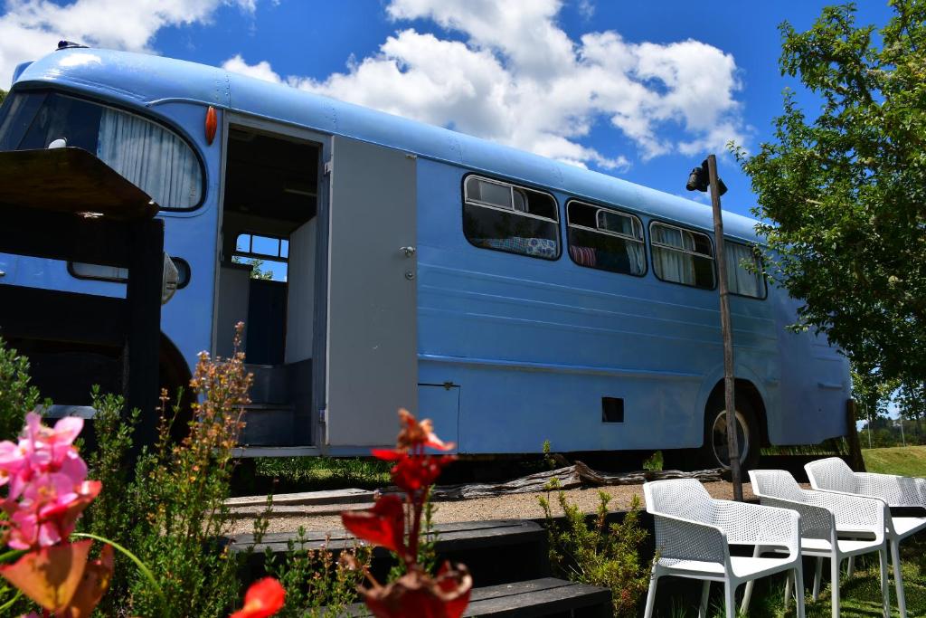 Evi the school bus at Oromahoe Downs Farm, Puketona