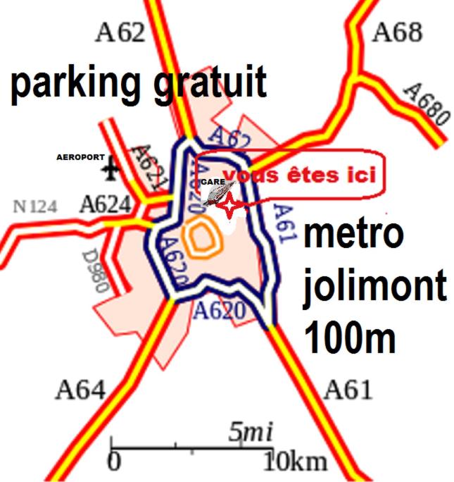 Pratique, Complet Sûr, Métro et Parking; Proche du Centre, de la Gare, de la Rocade, d'un supermarché. Tout à Pied., Toulouse