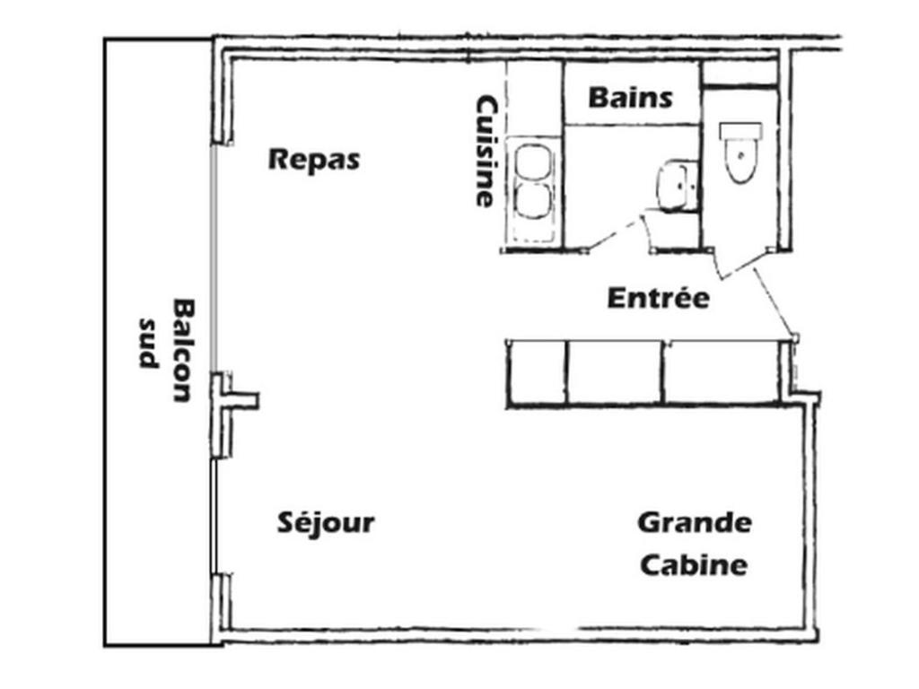 Studio cabine lumineux Les Saisies, ski au pied, balcon, 5 couchages - 4