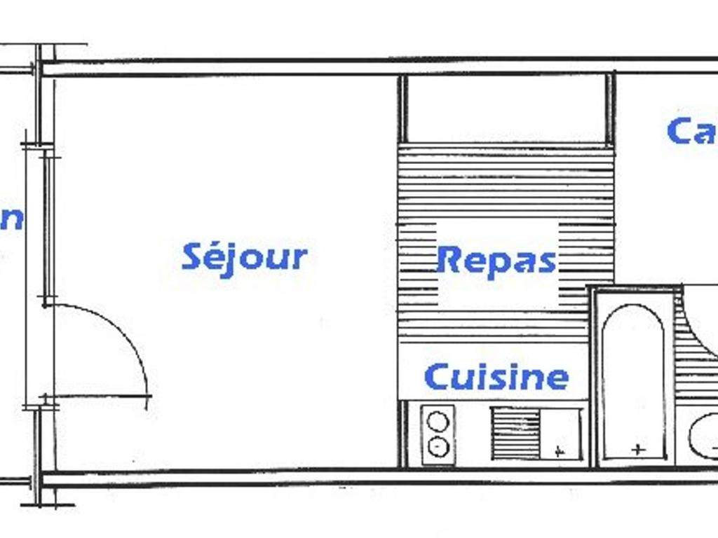 Studio cabine Les Saisies - 4 pers, 24m² - Animaux admis - 2