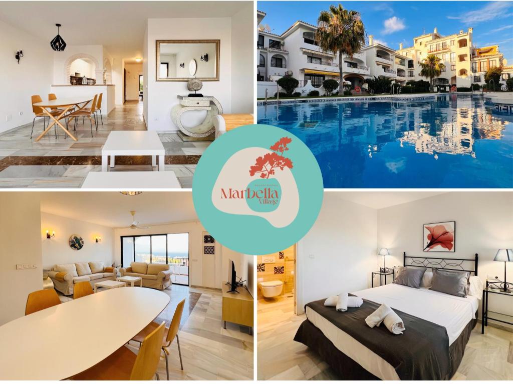 Renovated Apartment with Sea Views and Pool with Private Parking, Mijas