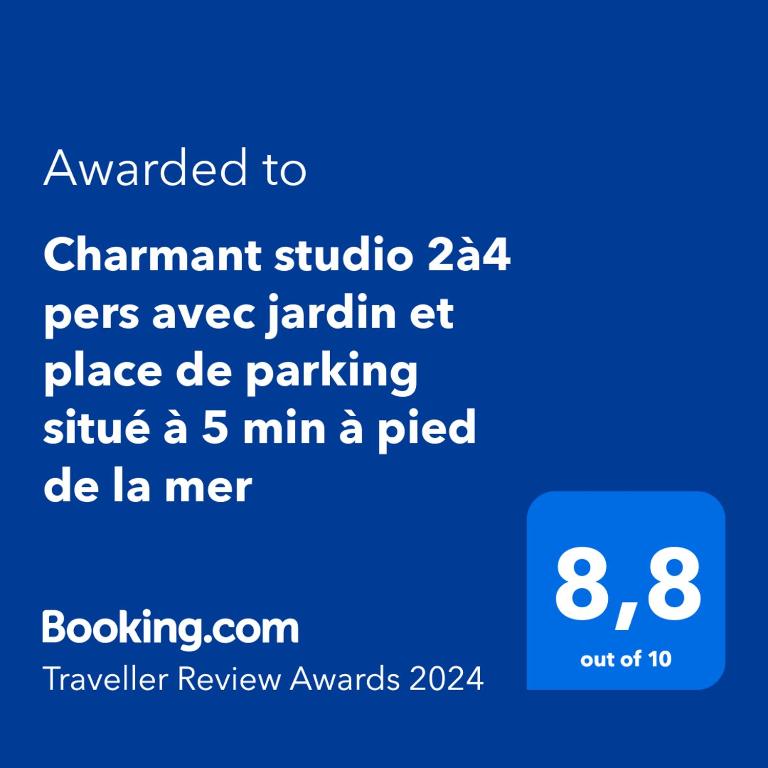 Charmant studio 2à4 pers avec jardin et place de parking situé à 5 min à pied de la mer - 2