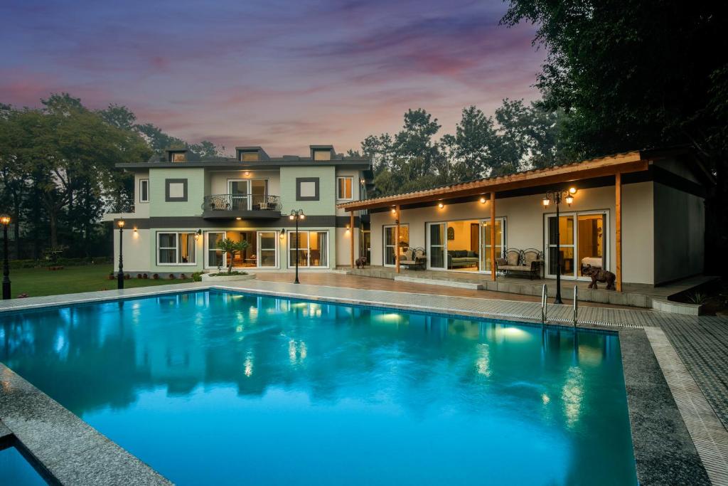 Whistling Woods Farmhouse with Private Pool Near Delhi and Gurgoan Farm