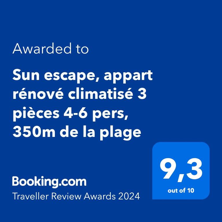 Sun escape, appart rénové climatisé 3 pièces 4-6 pers, 350m de la plage - 2