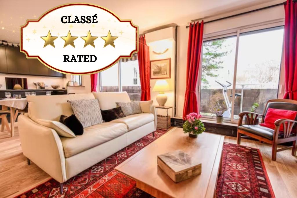 Paris-Daumesnil - Grand 2 pièces de charme sur jardin - 61m2, pour 4p - Large 4 star charming 1 BR apt for 4 with AC - Classement Officiel 4 étoiles - 1