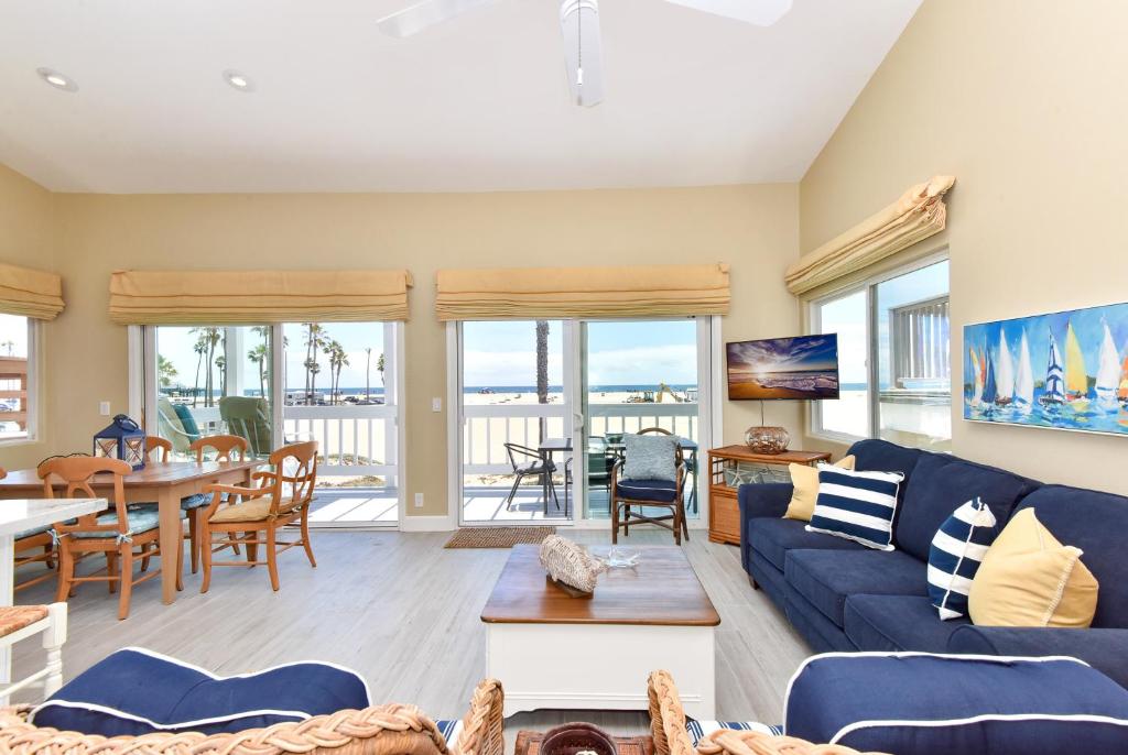 Multi Level Oceanfront Home with Patio on the Beach, Fire pit and 2 car garage, Newport Beach