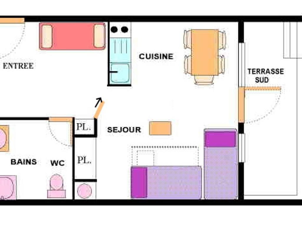 Studio 5 pers accès direct pistes avec wifi et lave-vaisselle Termignon - FR-1-508-250 - 4