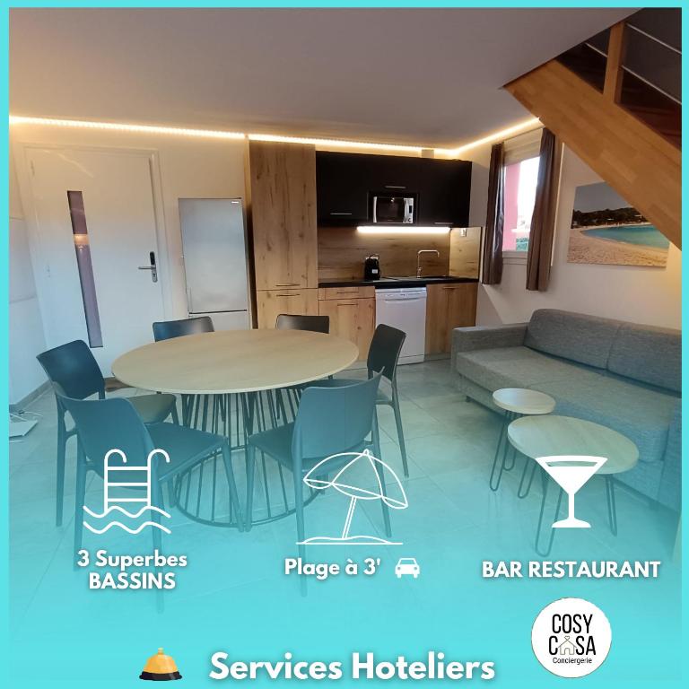 T3 Picchiarini, Clim, piscines, resto, 5' plages, Lecci