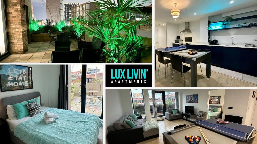 Lux Livin' Apartments - Luxury 2 Bed Apartment with Sky Garden, Manchester
