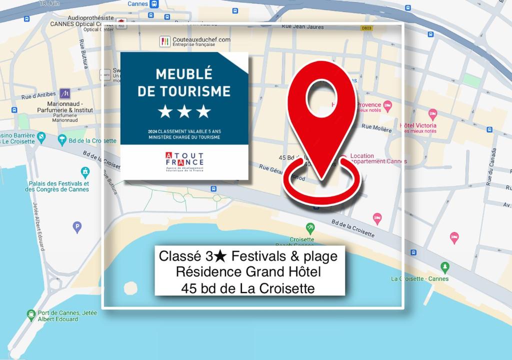 Azur Évasion Meublé Classé 3 etoiles Croisette Festival Residence Grand Hôtel - 3