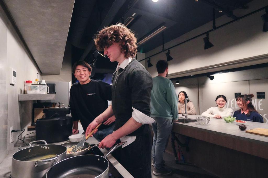 Kitchen, AND HOSTEL SHINSAIBASHI EAST in Osaka
