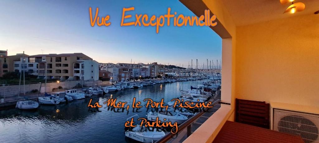 Une pépite au calme, vue mer, port, Piscine, Cap d'Agde