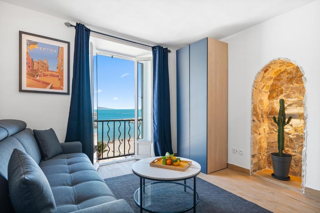 Les Sablettes - Cosy studio vue mer, vieux Menton, Menton