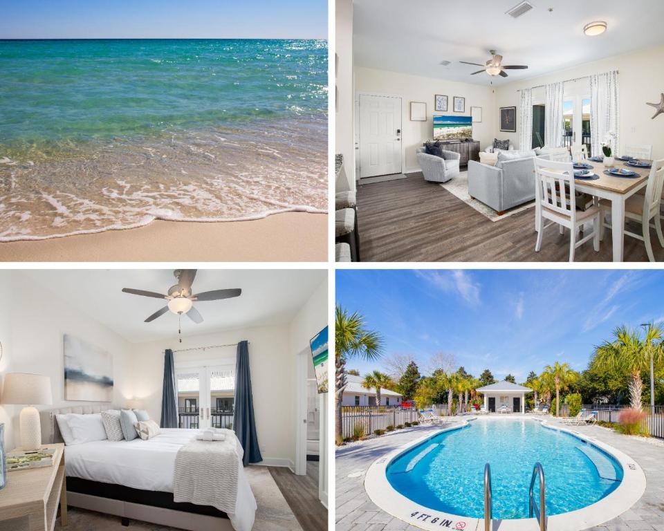 Paradise Getaway at 30A - 3BD & 3BA-4 Min Walk to beach - Pool - Gym, Santa Rosa Beach