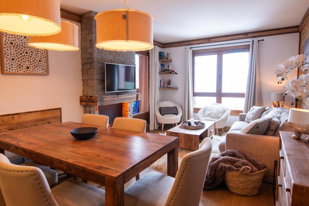 Arcs 1950 Appartement Luxe type chalet 5 à 7 personnes Vue imprenable sur le Montblanc skis aux pieds - 3