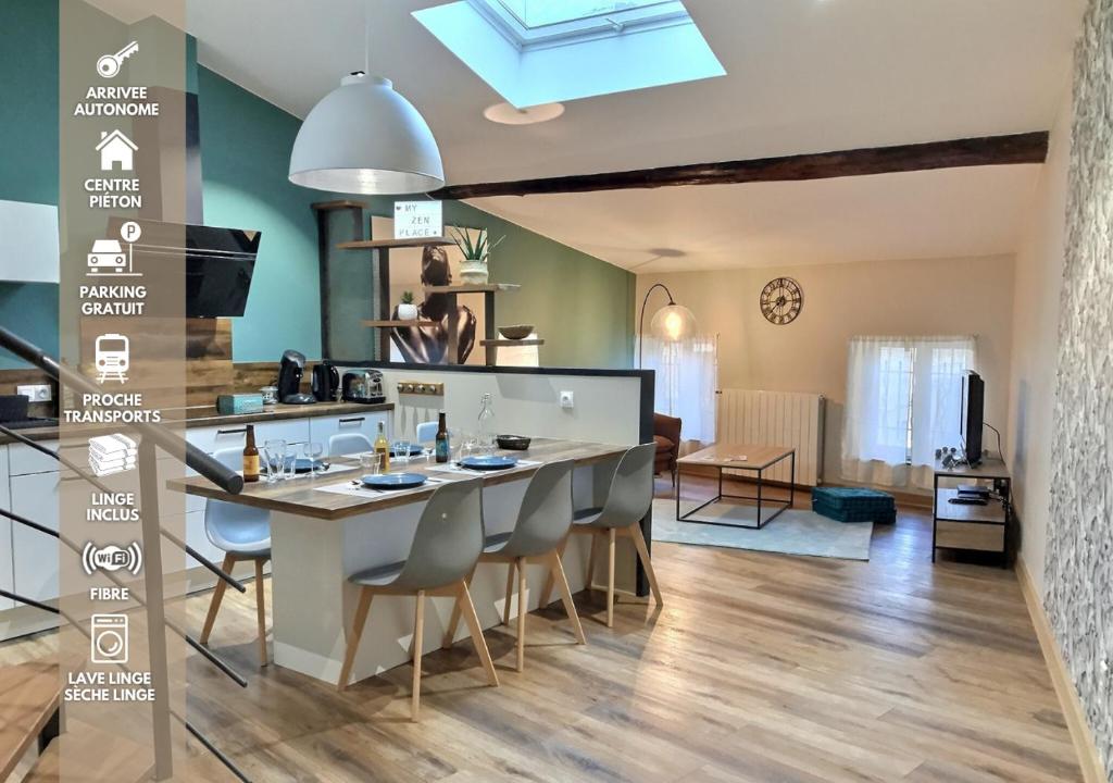 Myzenplace - Duplex 100m2 cosy & atypique, centre piéton, parking, Montélimar